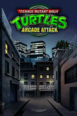 Teenage Mutant Ninja Turtles: Arcade Attack Nintendo DS Title screen.