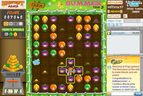Harvest Mania Browser This is how a power-up is activated.