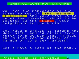 Strategy 1 - Invasion ZX Spectrum Instruction