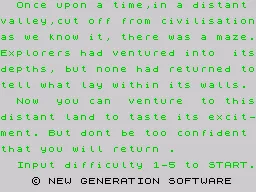 Escape ZX Spectrum Game story