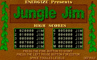 Jungle Jim Amiga Title screen