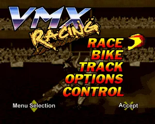 VMX Racing PlayStation Main menu.