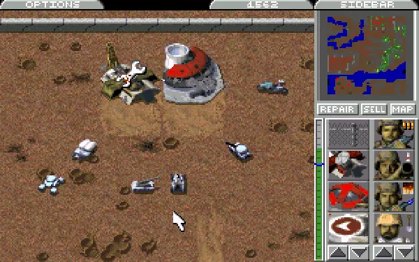 Command &#x26; Conquer DOS Nod forces attacking the GDI outpost.
