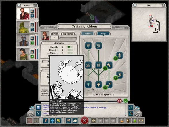 Avernum II: Crystal Souls Windows Alternatively, you can spend your points in the magic skill tree. This tree also contains general use skills like Luck, Cave Lore, Tools Use and First Aid which can be useful to fighters as well.