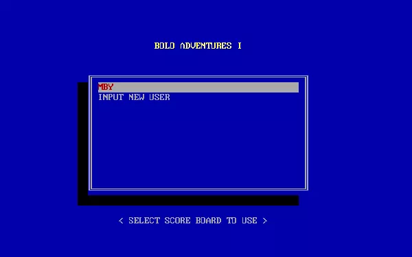 Bolo Adventures I DOS The game supports multiple users each with their own score table, but just one player at a time
Shareware v3.0