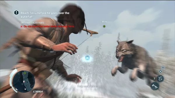 Assassin&#x27;s Creed III PlayStation 3 QTE during wolf attacks