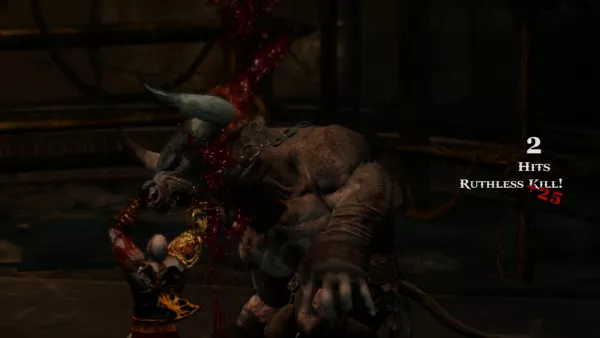 God of War III PlayStation 3 Minotaurs are like cows for slaughter for Kratos
