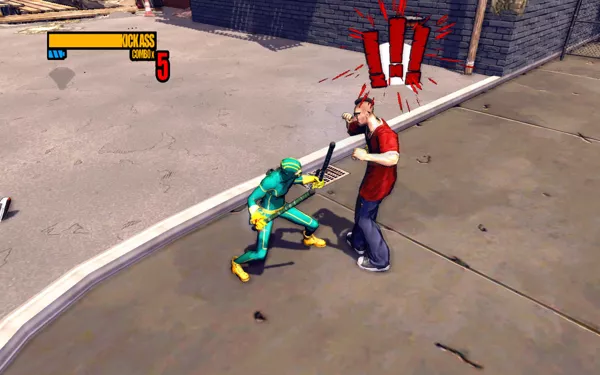 Kick-Ass 2 Windows Exclamation marks when an opponent is about to strike.
