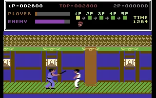 Kung-Fu Master Commodore 64 The boss at the end of level one
