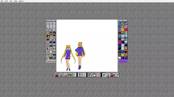 Sailor Moon and Her Sailor Scouts Computer Fun Set Windows 3.x Now we add characters to the scene.