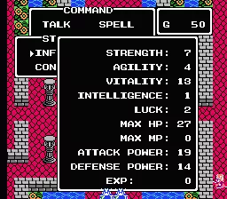 Dragon Warrior IV NES Character information