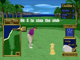 Peter Jacobsen&#x27;s Golden Tee Golf PlayStation Game mode - Club Roulette. Course - Coral Ridge.