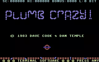 Plumb Crazy! Commodore 64 Title Screen