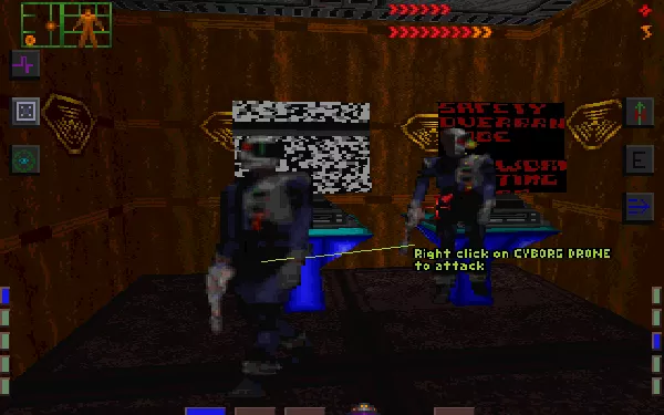 System Shock DOS Cyborg drones. Great. Well... I&#x27;ll right-click on you if you so wish