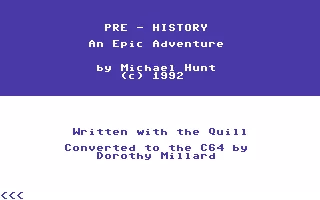 Pre - History Commodore 64 Title Screen