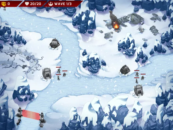 Star Wars: Galactic Defense iPad Fighting in the tutorial as the Imperials (the Dark Side) on Hoth.