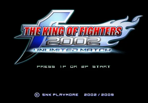 The King of Fighters 2002: Unlimited Match PlayStation 2 Title screen.