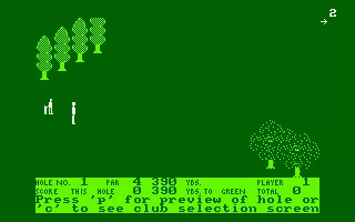 Handicap Golf Amstrad CPC On the tee of the 1st hole