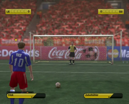 FIFA World Cup: Germany 2006 PlayStation 2 This is a screenshot from the Penalty Shootout option. &#x3C;br&#x3E;Before the shot is taken, and afterwards, there is quite a bit of very good animation. The players move really well