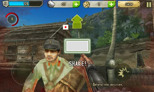Brothers in Arms 2: Global Front Android Shake device for melee attack
