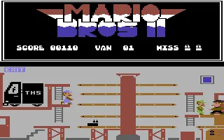 Mario Bros II Commodore 64 Told off by your boss for dropping a crate.