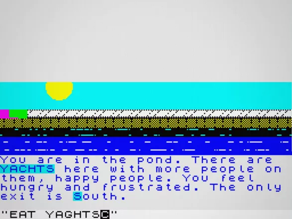 JAWS: The Text Adventure Browser You&#x27;ve swam into a pond where there are yachts