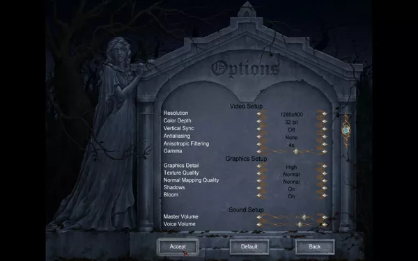 Dracula: Origin Windows Game options