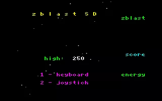 Zblast SD Amstrad CPC Title Screen