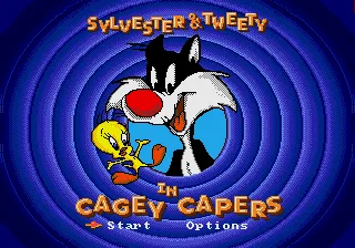 Sylvester and Tweety in Cagey Capers Genesis Title screen