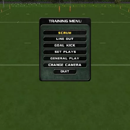 Rugby 2004 PlayStation 2 When the player elects to play they are given the choice of tournament play, training, or loading an existing game. This is the training menu