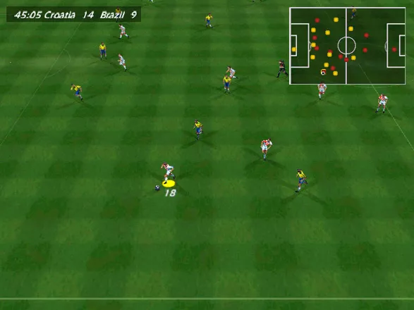 World Cup 98 Windows Mini-map can be displayed in different places during the match