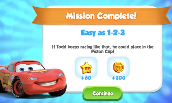 Disney&#x2022;Pixar Cars: Fast as Lightning Android Mission completed.