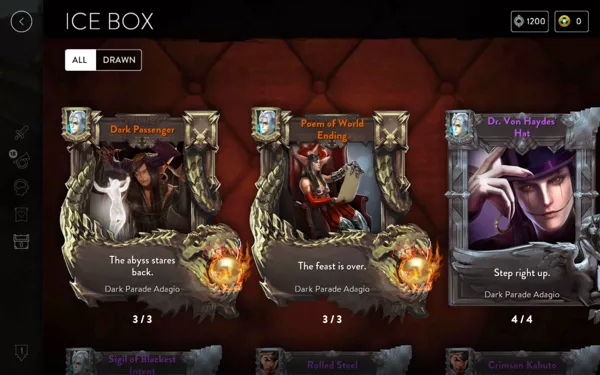Vainglory Android Examples of a few cards inside a box