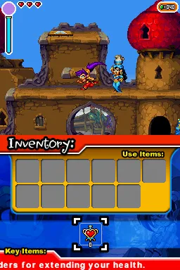 Shantae: Risky&#x27;s Revenge Nintendo DSi Exploring the upper levels of Scuttle Town.