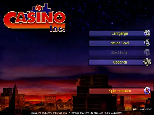 Casino Inc. Windows main screen