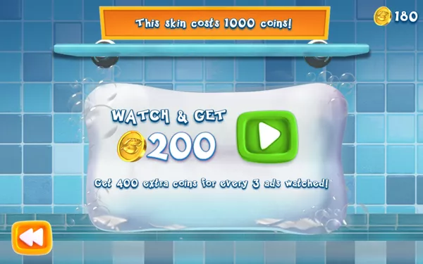 Shark Dash Android Watch an advertisement to get free coins.