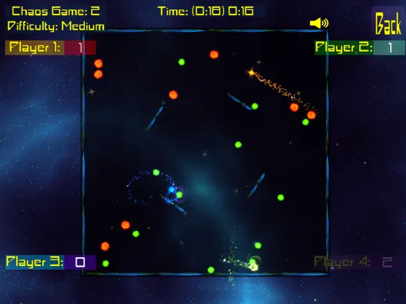Starbit Twist Android 4 player game, Chaos mode.