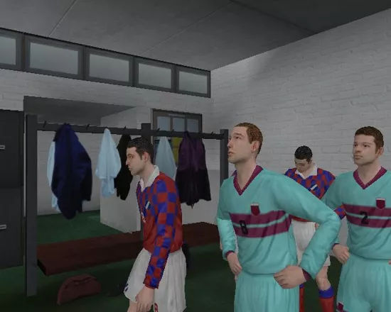 World Tour Soccer 2003 PlayStation 2 UK Retail game&#x3C;br&#x3E;This shows the players in the dressing room as they head out for the match. These are amateur teams and look it. They look &#x27;right&#x27; and move well