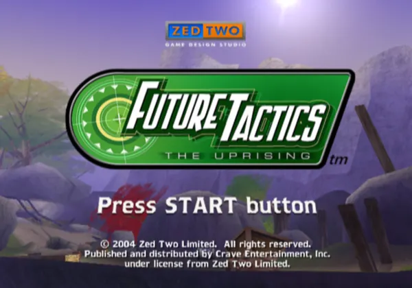 Future Tactics: The Uprising PlayStation 2 Title screen.