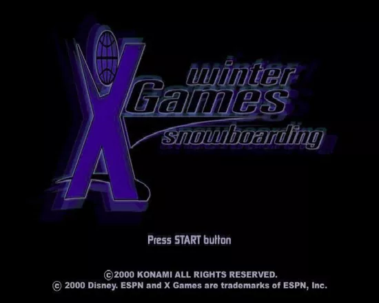 ESPN Winter X Games Snowboarding PlayStation 2 The title screen