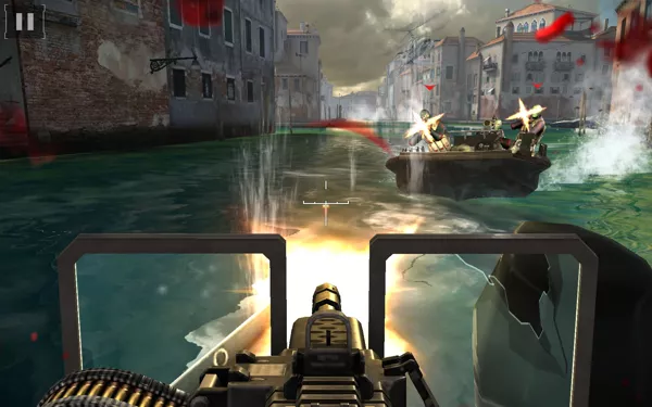 Modern Combat 5: Blackout Windows Apps Chased by boat on the rivers of Venice.