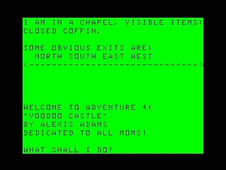 Voodoo Castle TRS-80 CoCo Game start