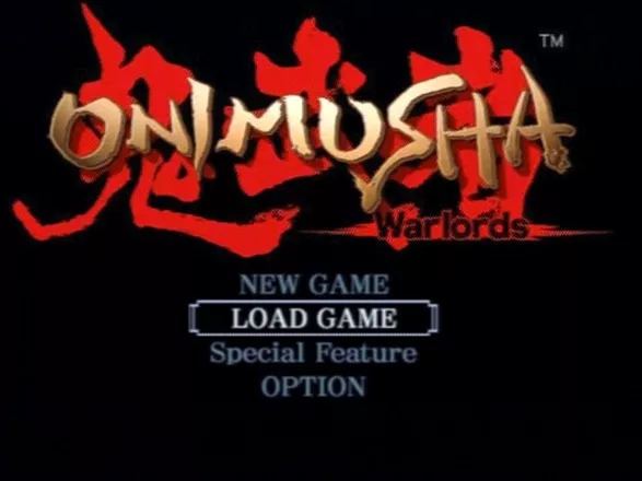 Onimusha: Warlords PlayStation 2 Main menu