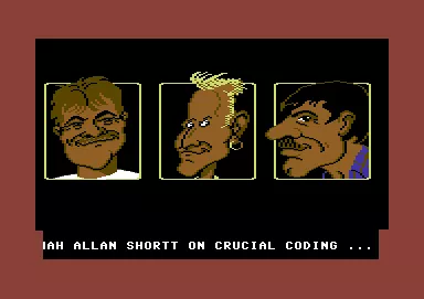 Athena Commodore 64 Loading screen 1, with scrolling credits