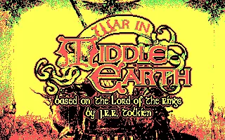 J.R.R. Tolkien&#x27;s War in Middle Earth DOS Title screen (CGA)