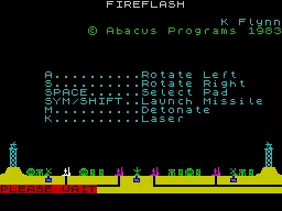 Fireflash ZX Spectrum Loading Screen.