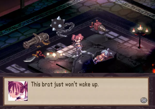 Disgaea: Hour of Darkness PlayStation 2 Prince Laharl has a very sound sleep