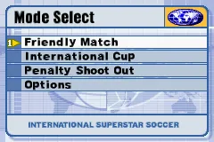 International Superstar Soccer Game Boy Advance Main menu