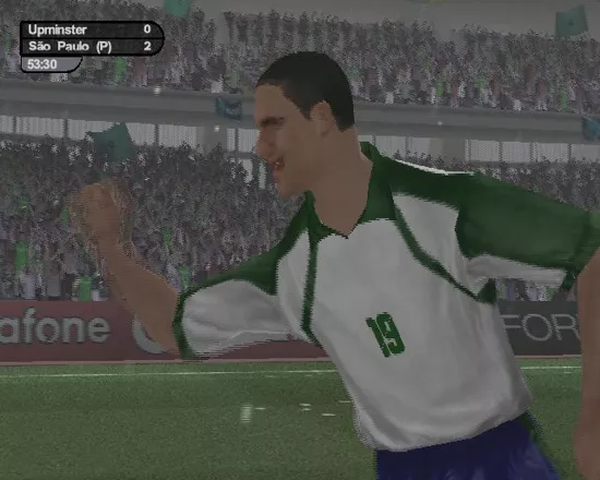 World Tour Soccer 2002 PlayStation 2 This is a player celebrating after a goal. Still looks like a zombie to me