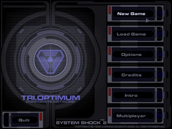 System Shock 2 Windows Main menu